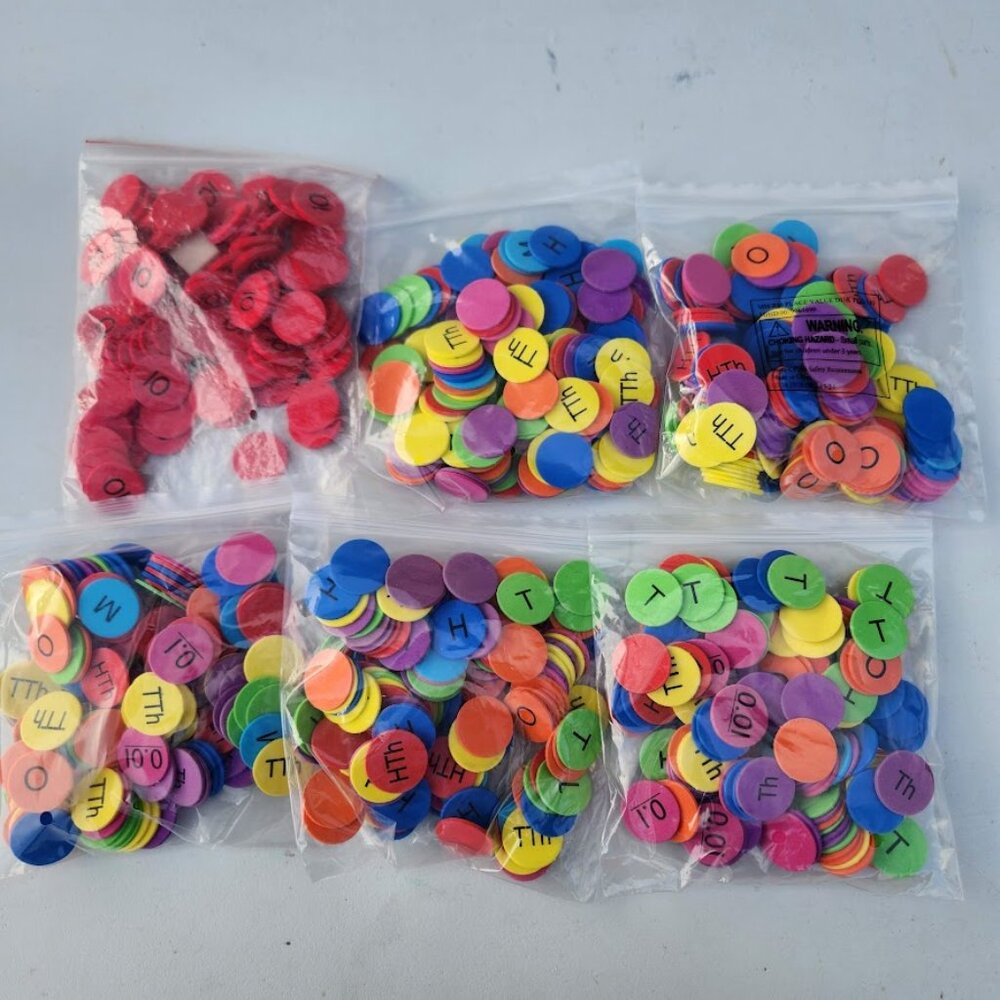 Lakeshore Foam Place Value Disks Discs Counters Educational Math Manipulatives